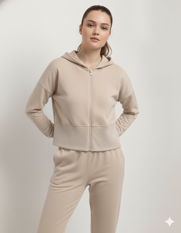 Women's Beige Lounge Lift Co-Ord Set