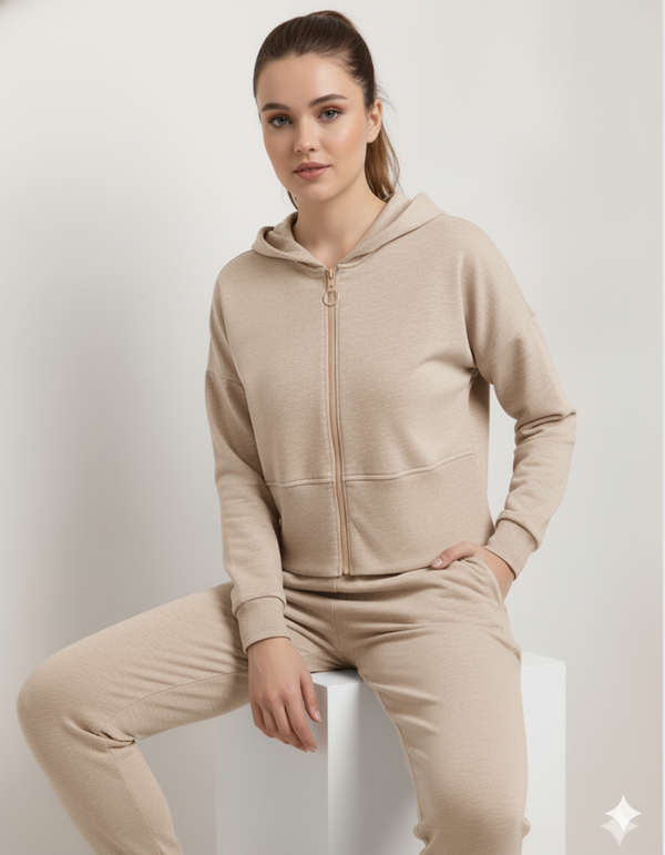 Women's Beige Lounge Lift Co-Ord Set