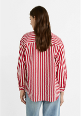 Red & White Striped Button-Down Shirt