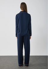 Classic Cotton-Blend Piped Nightwear Pajama Set