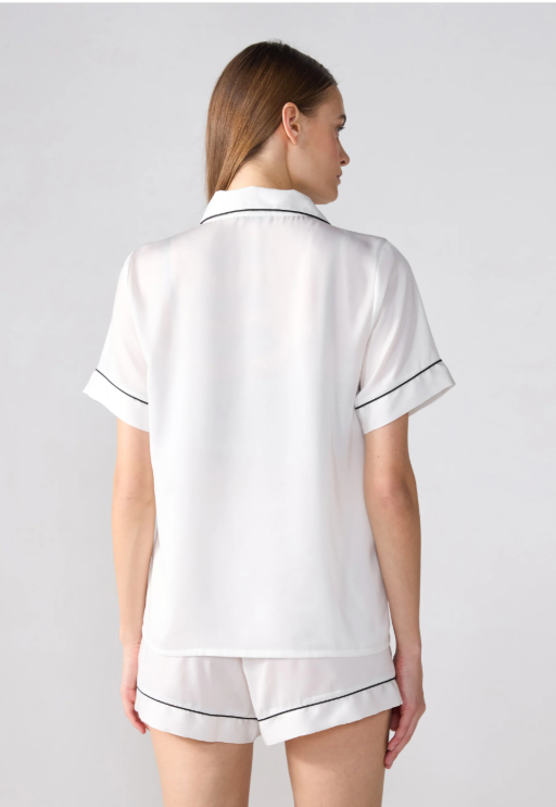 Classic Cotton-Blend Piped Nightwear Pajama Set
