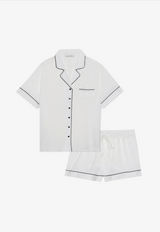 Classic Cotton-Blend Piped Nightwear Pajama Set