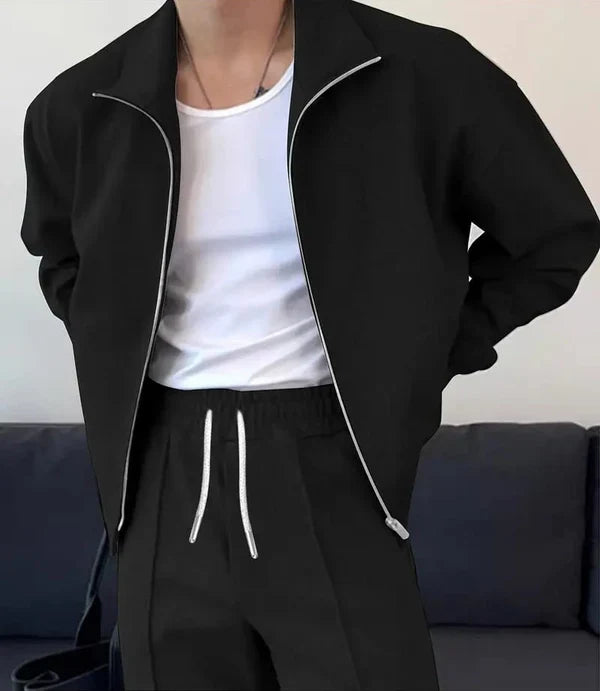 Men's Black Urban Wave Co-Ord Set